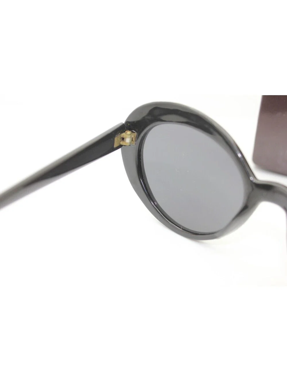 Vintage BCBGMAXAZRIA Rhinestone Cat Eye Oval Sunglasses Black Retro Case
